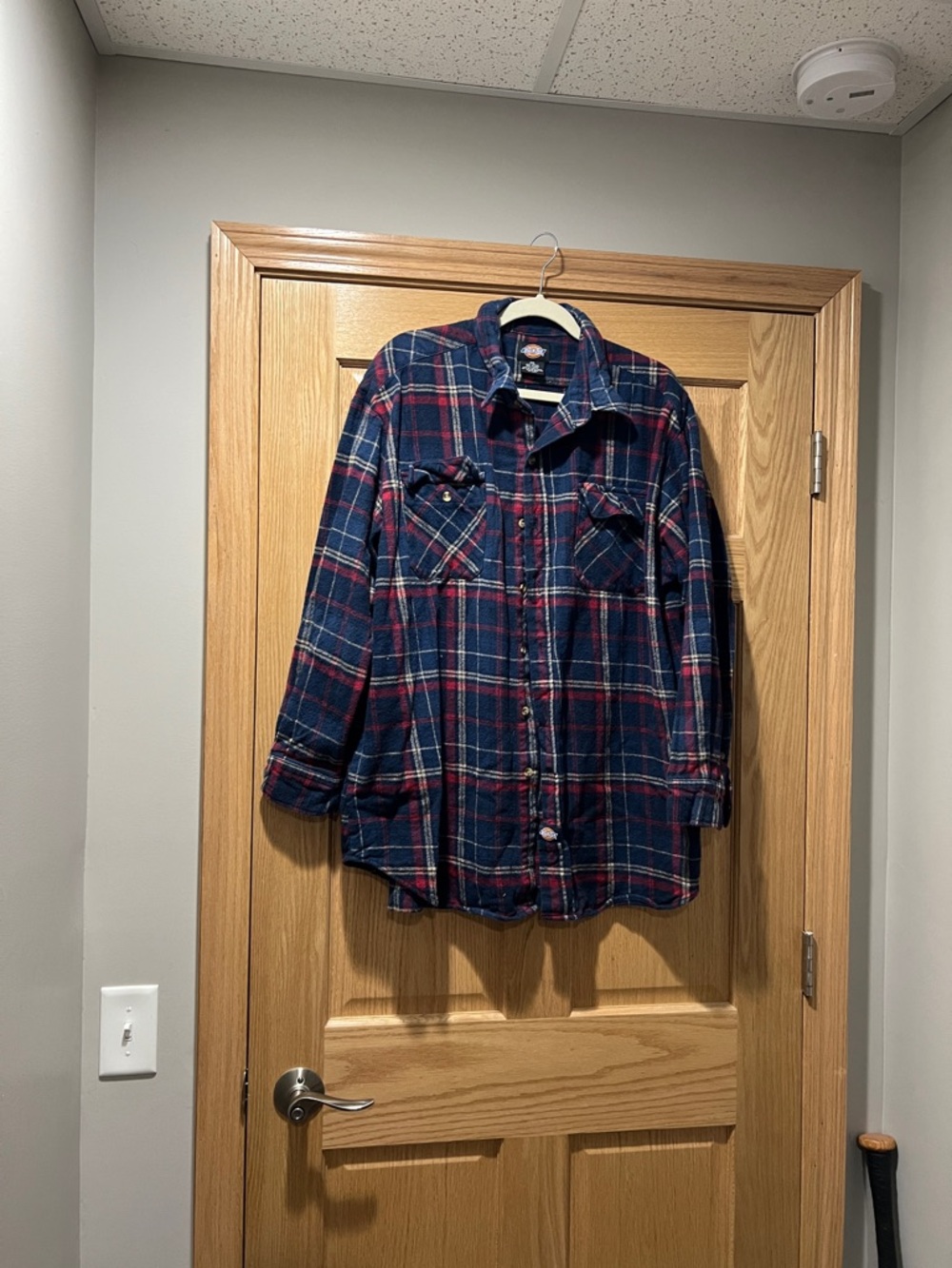 Dickies Blue and Red Plaid Flannel Shirt
